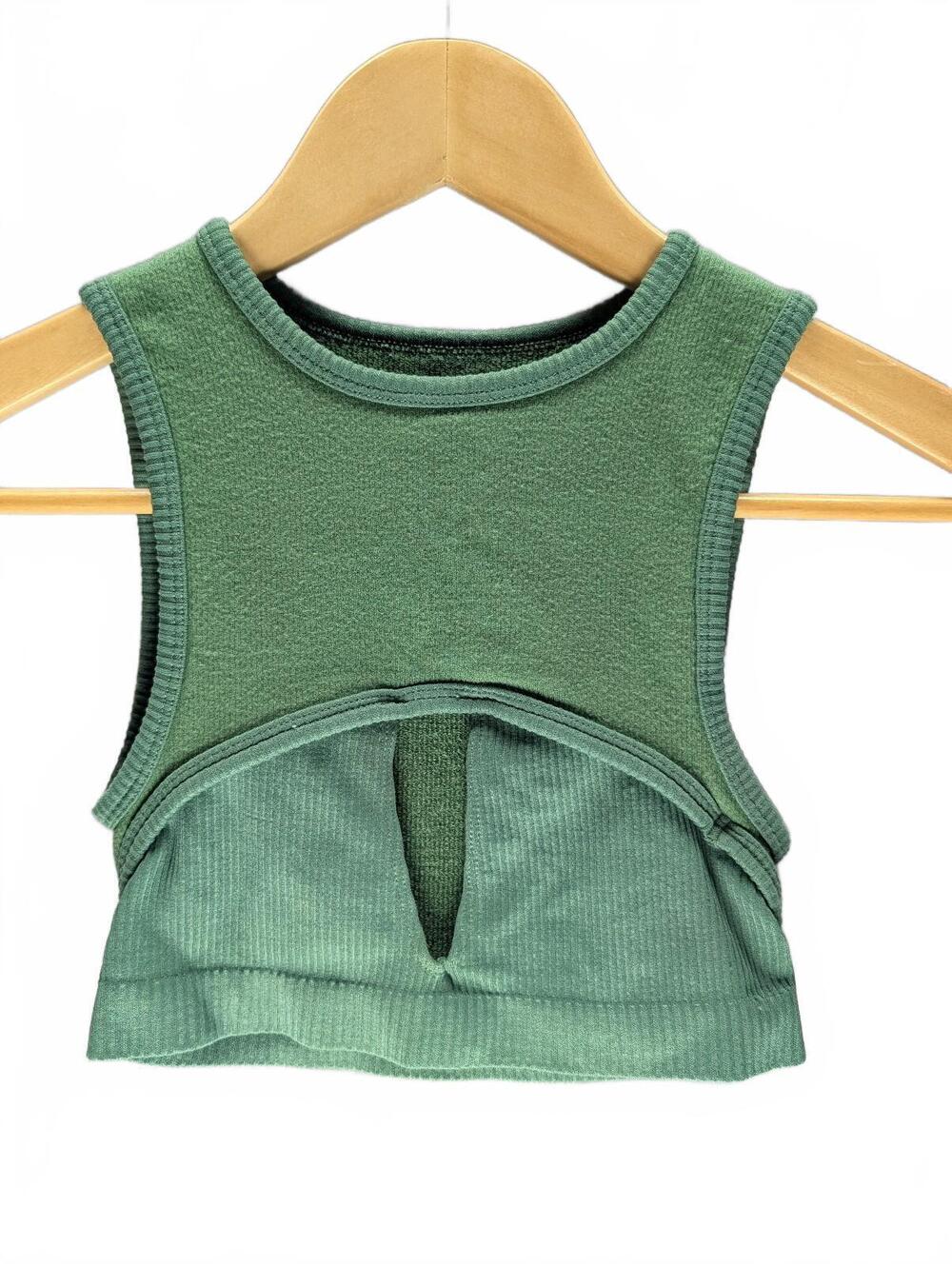 Urban Outfitters Green Sleeveless Crop Top w/ Keyhole Detail